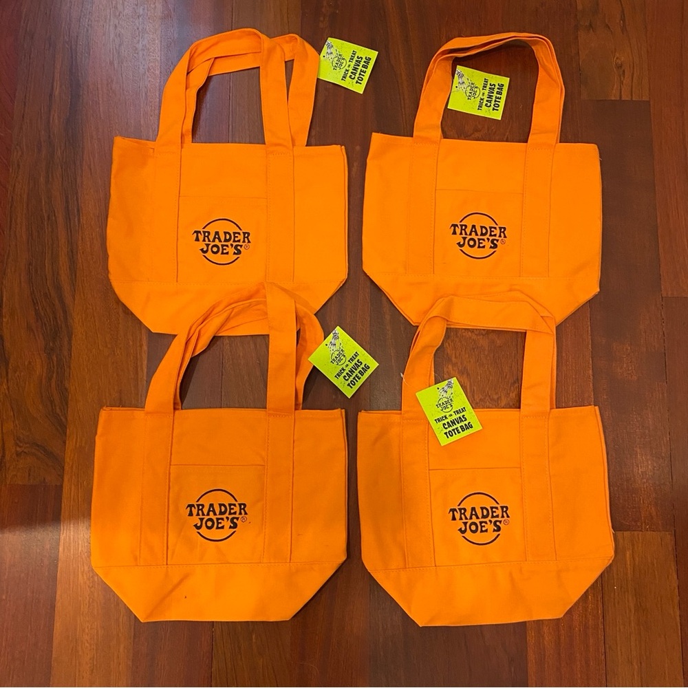 Trader Joes Mini Canvas Tote Bag Set Of 4 Hallowe… - image 2